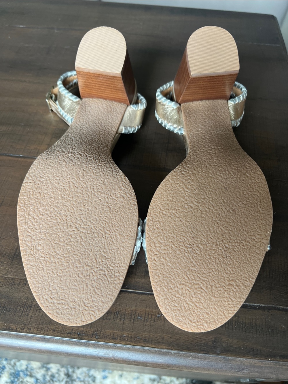 Jack Rogers Silver Braided Ankle-Strap Sandals - Picture 3 of 3
